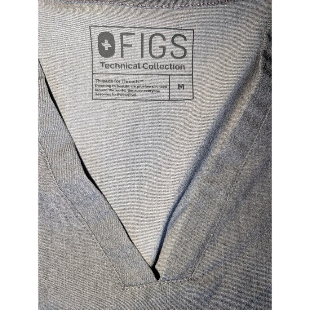 Figs Dark Gray Scrub Top Medium